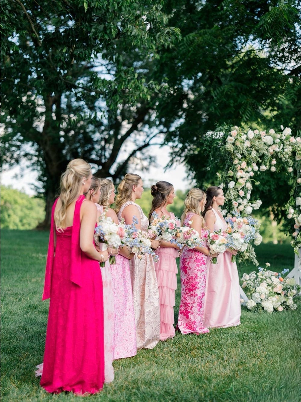 Revelry Pink Tiered Ruffle Bridesmaid Dress - Picture 4 of 6